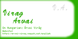 virag arvai business card